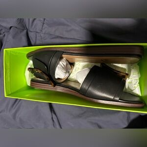 Sam Edelman Womens Inez Leather Square Toe Slide Sandals